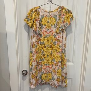 Free People Yellow Floral Midi Dress